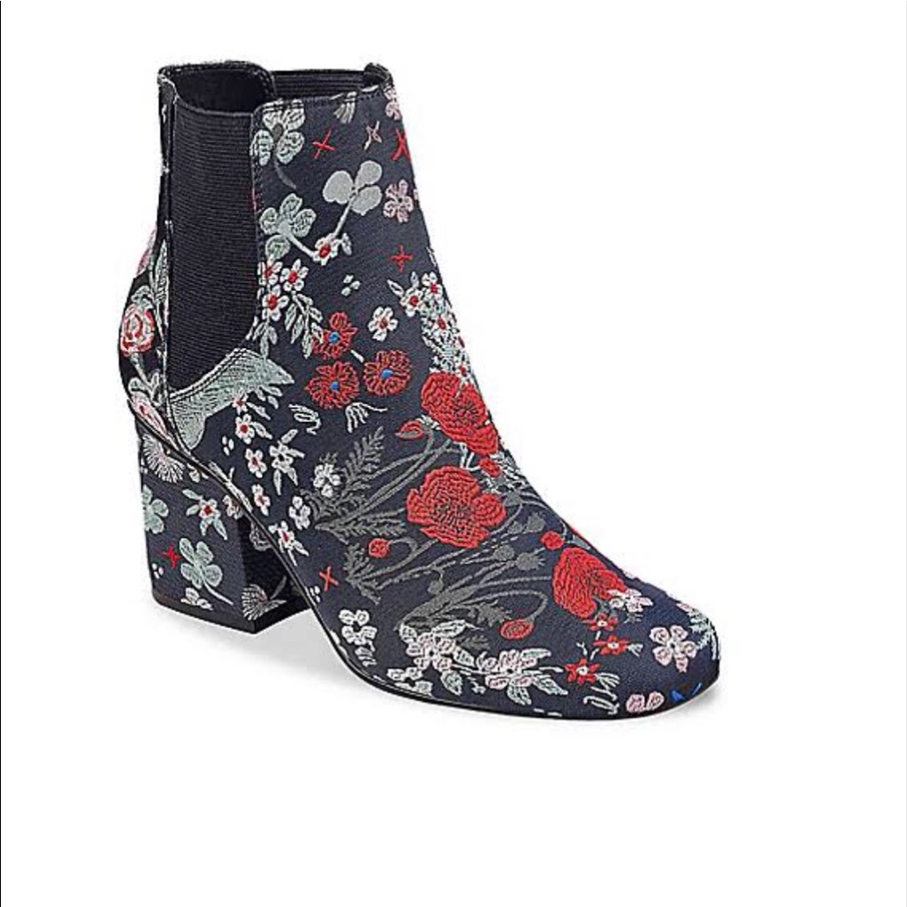 Floral ankle boots